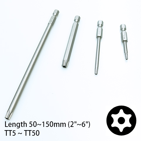 tamper-proof Tx (star) screwdriver bits